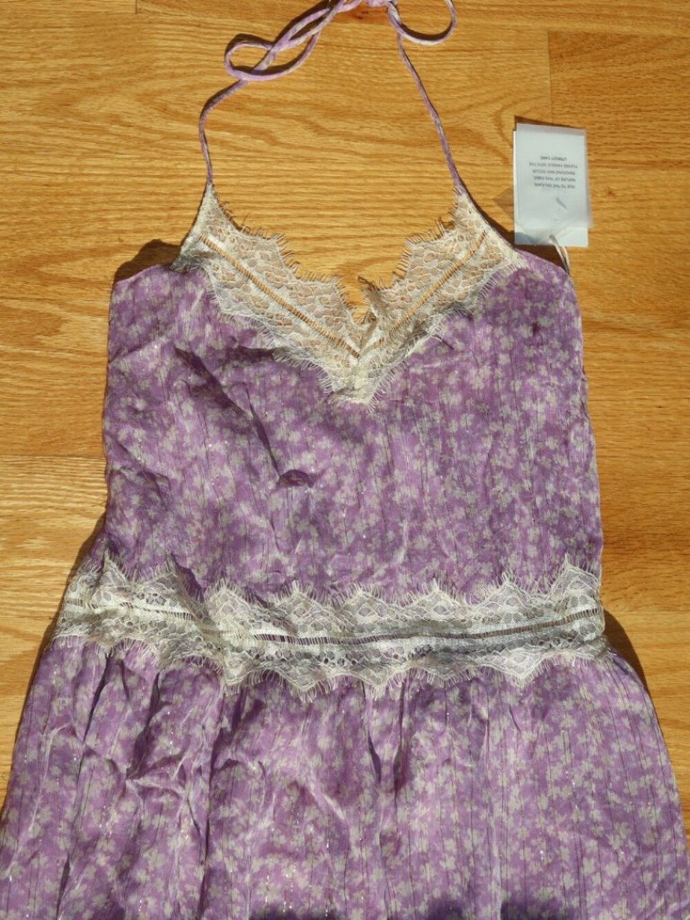 Tularosa purple printed halter dress